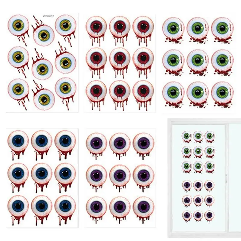 

Eye Stickers For Crafts 45 Pcs Halloween Scary Eyeball Stickers Waterproof Horror Decals Back Adhesive Decorative Stickers For