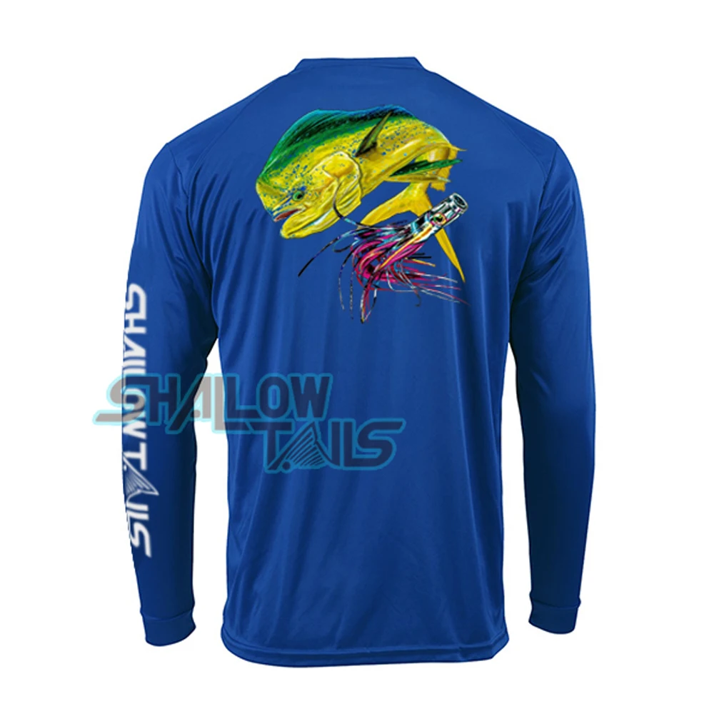 Shallow Tails Fishing Shirt Men Long Sleeve Sun Protection Breathable  Performance Fish Tops Wear Camisa De Pesca Summer UPF 50+ - AliExpress