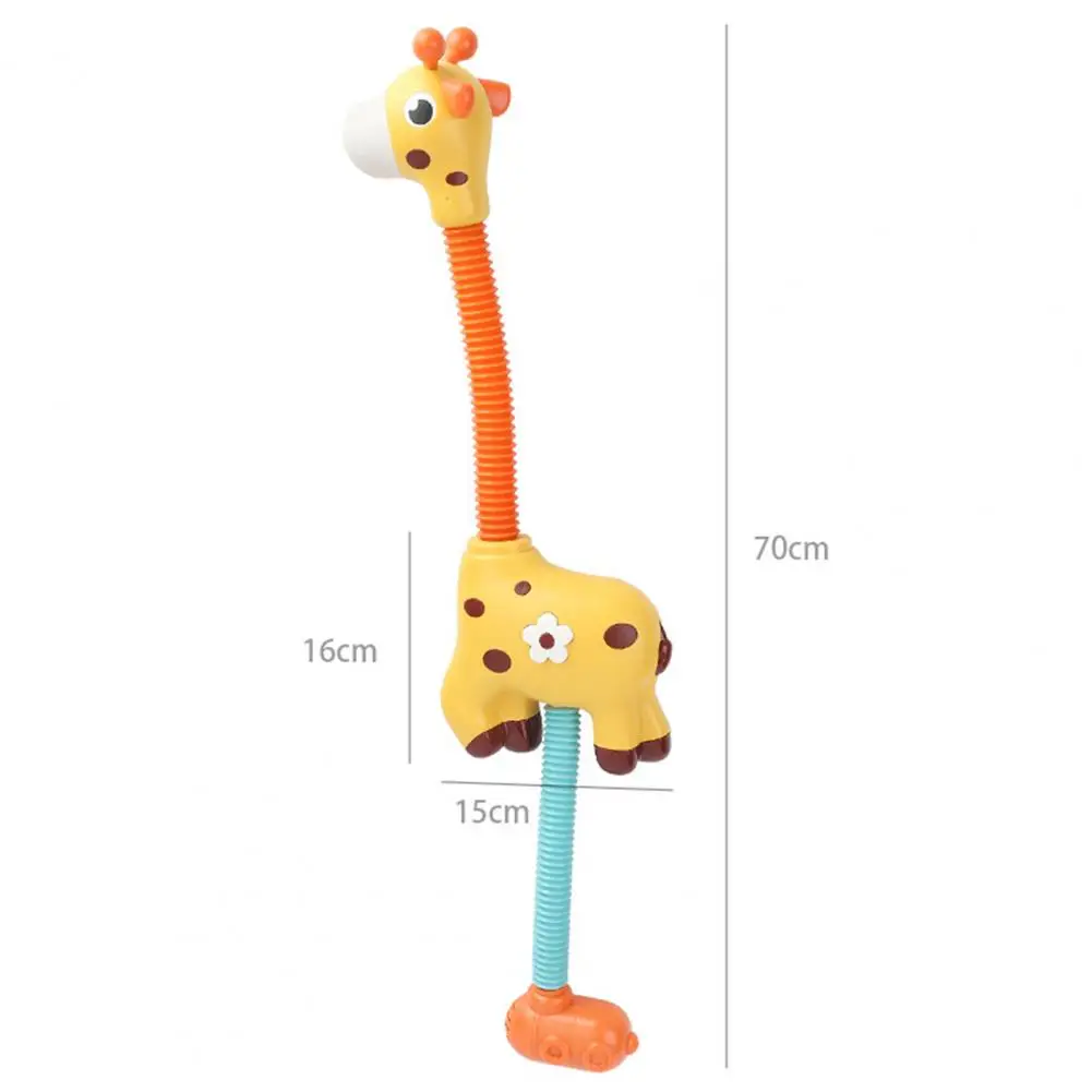 Unique Infant Shower Toy Bright-colored Shower Spray Toy Wear-resistant Carton Giraffe Infant Waterproof