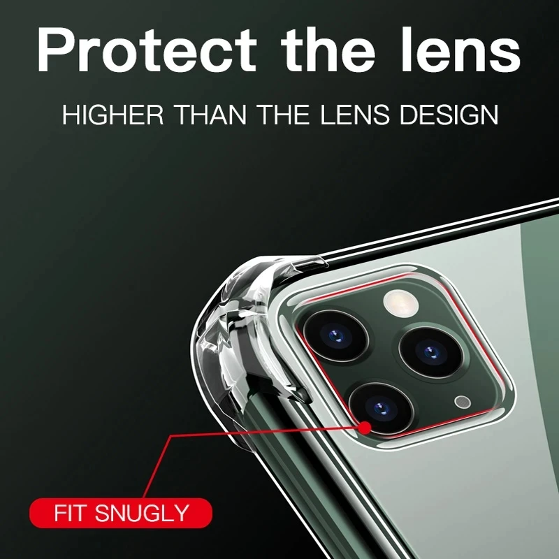 iPhone Case Shockproof Silicone Clear Phone Case for iPhone 11 12 13 14 15 16 Pro Max 15 Plus 12 Mini X XS XR 16E