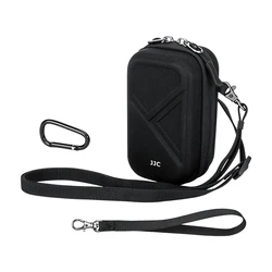 Compact Camera Travel Case with Shoulder Strap and Carabiner by JJC (Black)