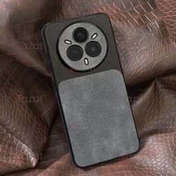 Leather Dull Polish Acrylic Phone Case with Skin - Feel Finish for Realme 14 Pro Lite (GRAY)