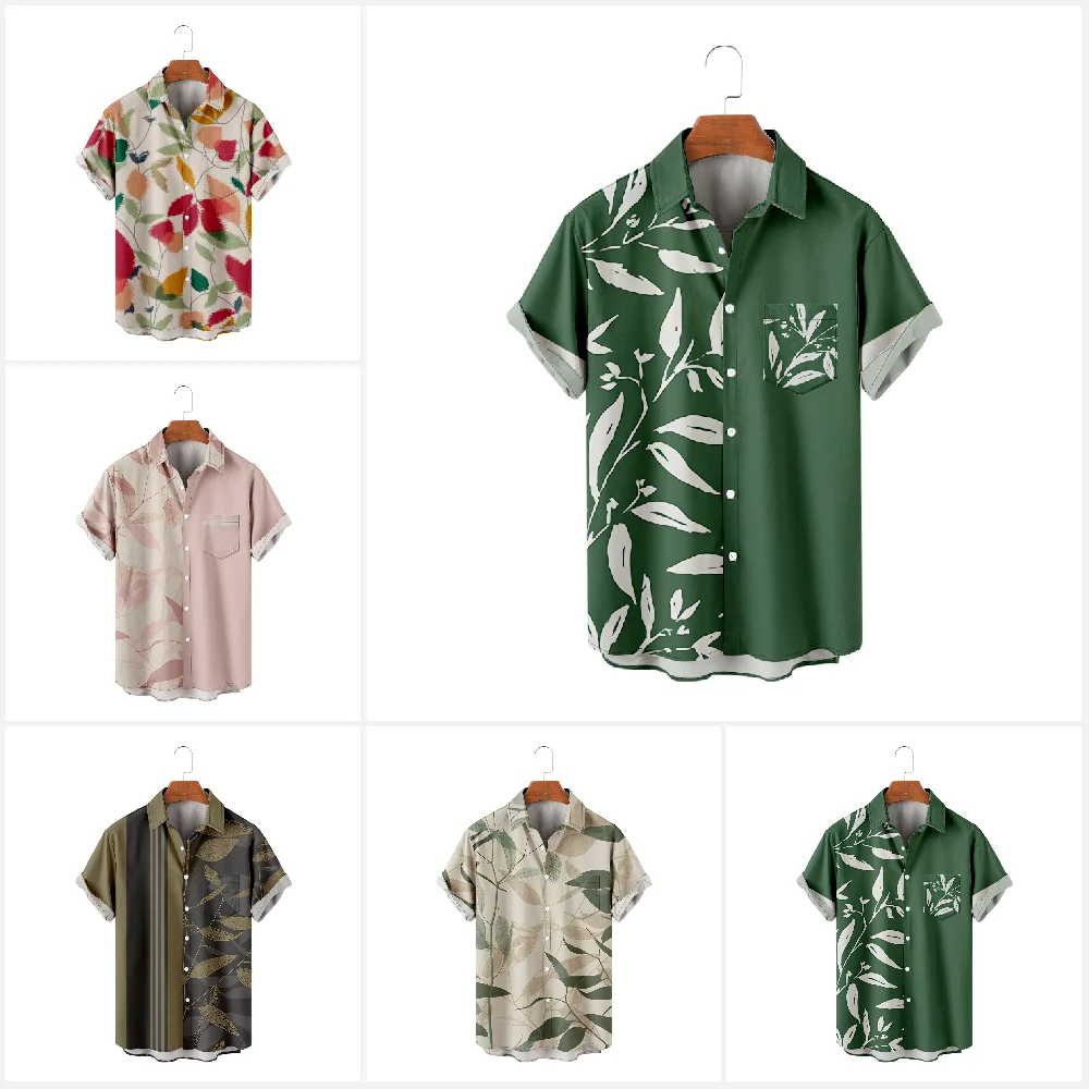 

Men's Shirts Women Summer Tops Natural Weeds Cool Bright Green Leaves Fully Printed 3D Shirt Unisex Clothing Kids Tees