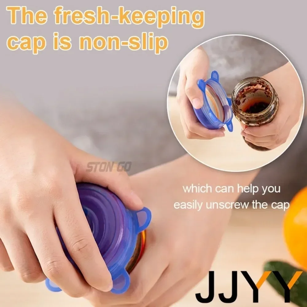 6 Pcs Multifunctional Stretchable Silicone Cling Cover for Fruit & Vegetable Seal Refrigerator & Microwave