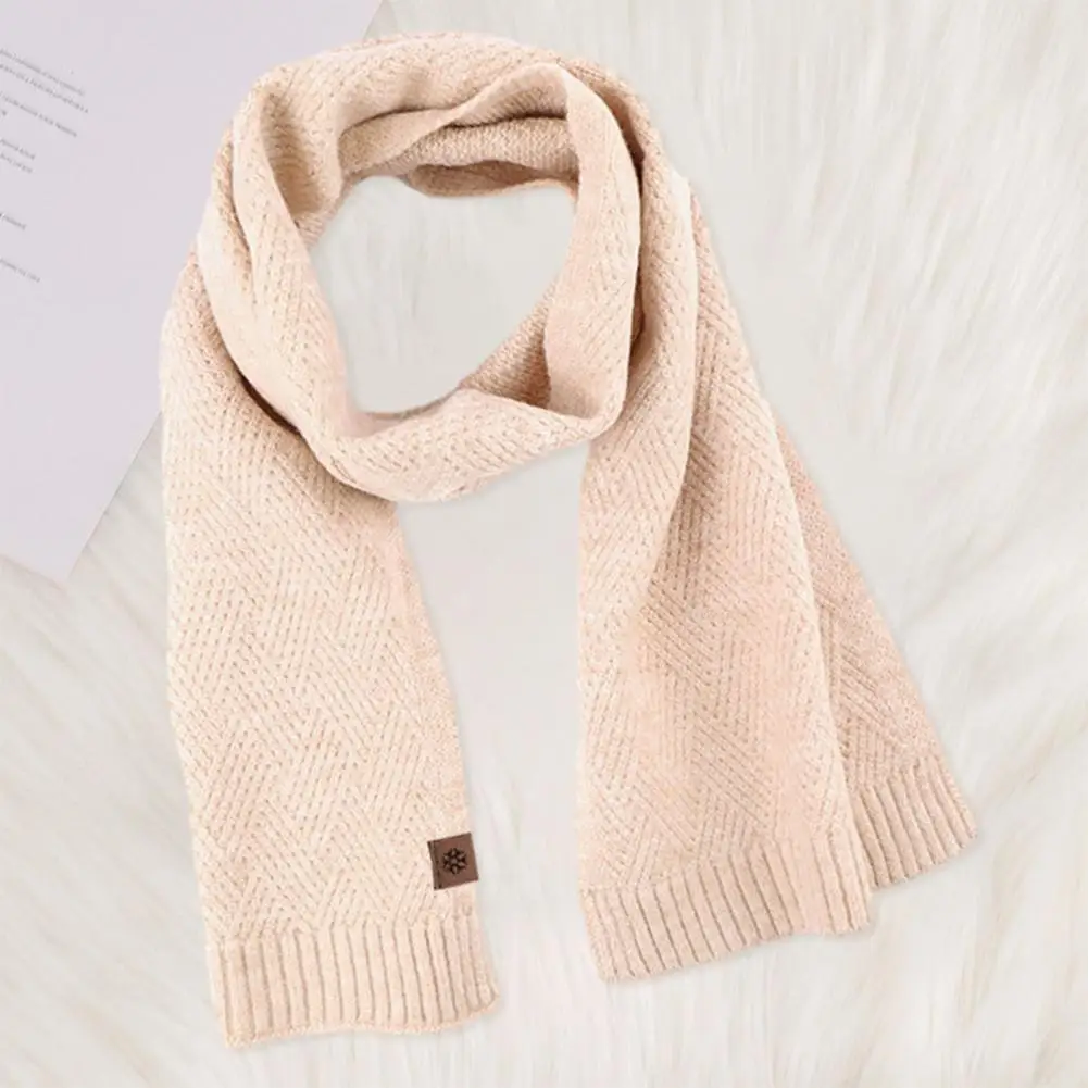 

Wool Blend Scarf Soft Knitted Winter Scarf for Women Thick Warm Windproof Neck Protection with Elastic Cold Resistance Long Wide
