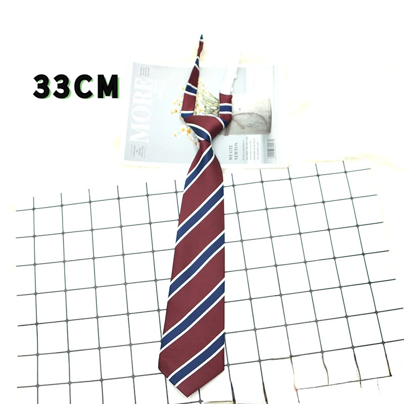 JK Ties Woven Necktie For Men Women Adult Polyester Striped Neckties Uniform College Suit Neckwear Collar Young Girls Trendy Cravat Lazy Tie