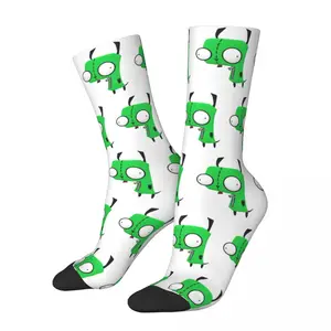 Gir Invader Zim Socks Men Women Funny Happy Socks Crazy Spring Summer Autumn Winter Middle Tube Stockings Gift