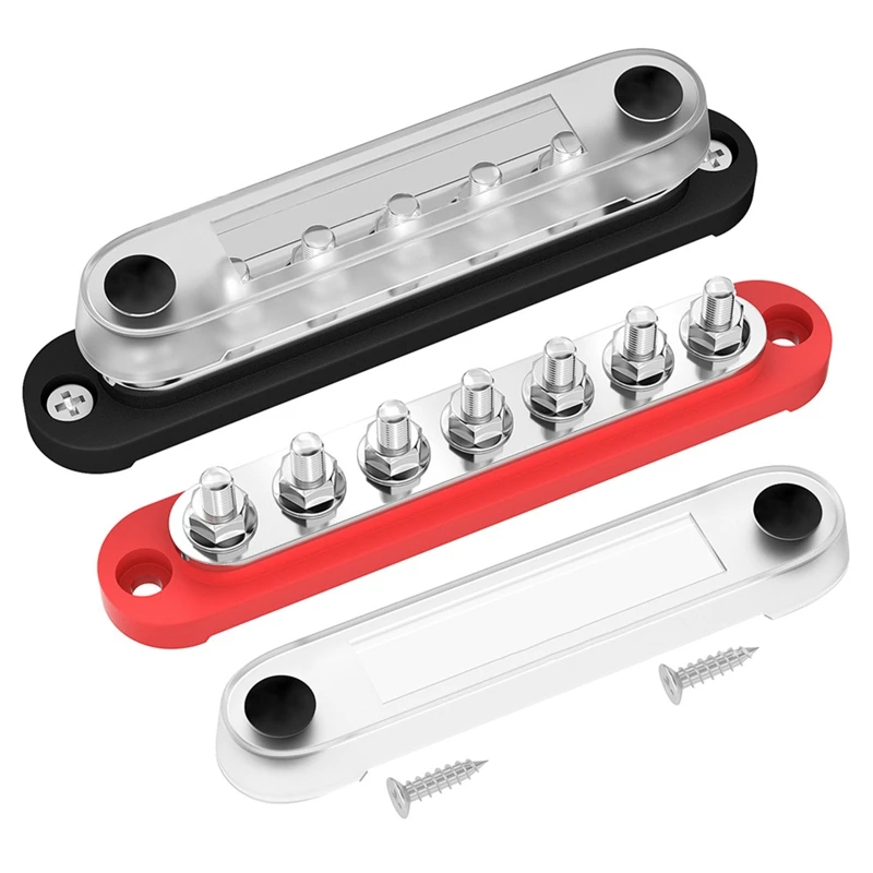 

Battery Bus Terminal Block Marine 7 X 1/4 Inch (M6) Covered Distribution Block 12V - 48V