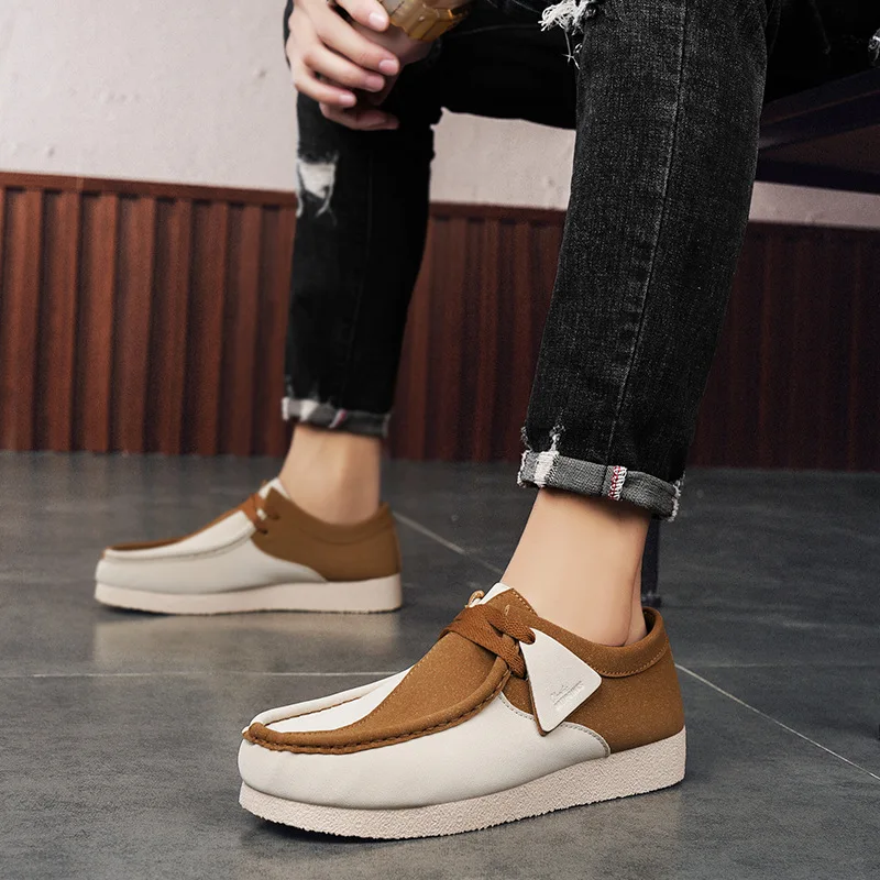 Retro Khaki Suede Loafers Man Comfortable Slip-on Casual Shoes For Men Fashion Lightweight Men's Designer Shoes chaussure hommes 2