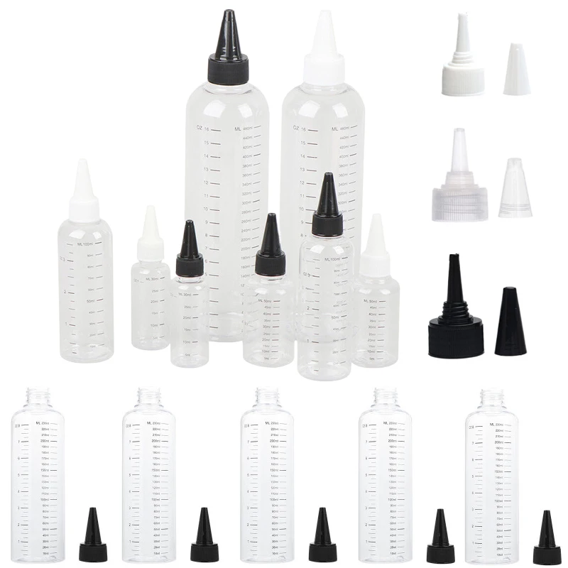 

20Pcs Empty 30/60/100/250/500ml Refillable Plastic PET Vape Oil Dropper Bottles Screw Tops Liquid Tattoo Pigment Ink Containers