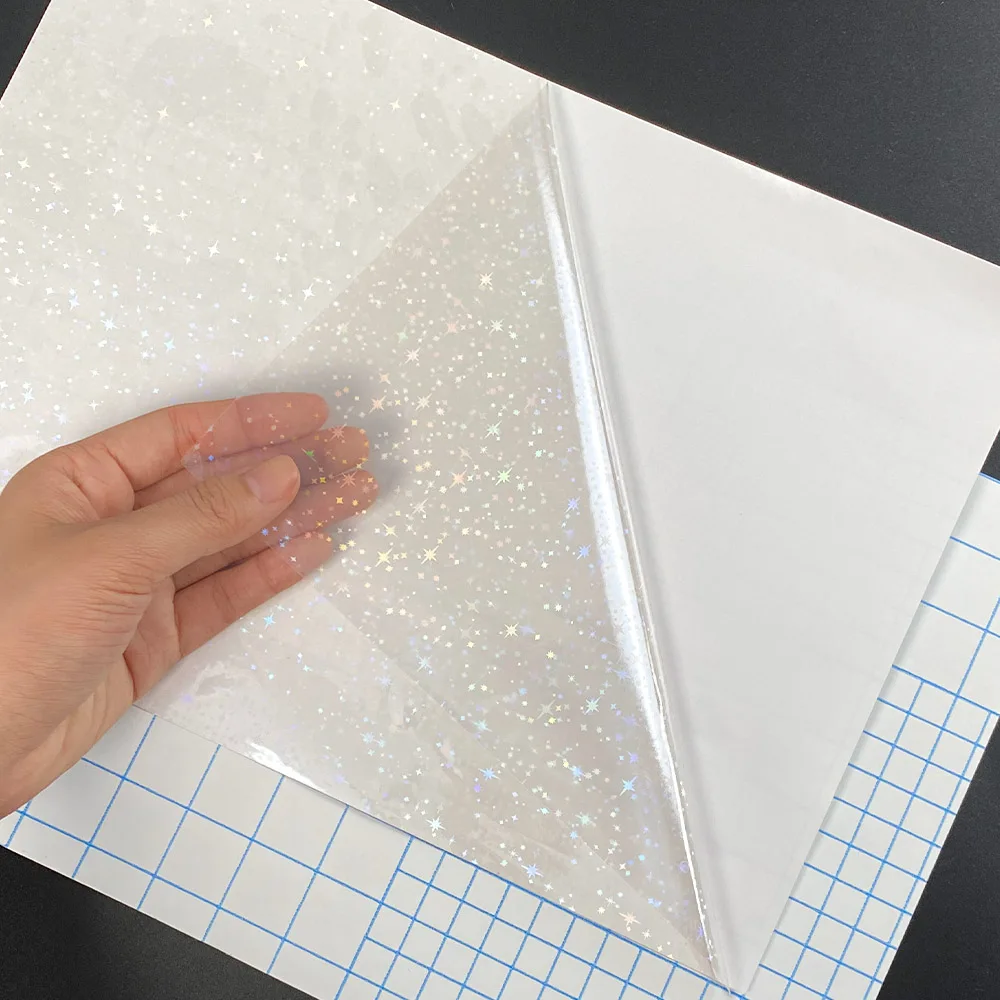 Lamination film 50 Sheets Adhesive Cold Lamination Film Plastic Hot Stamping On Photo Laminating Film Protecting Photos and Specimen Making