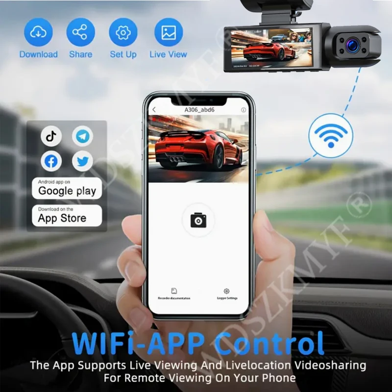 1080P Car DVR WiFi Dash Cam for Cars 2/3lens camera for Vehicle Recorder Video Front Rear View Camera Black Box car accsesories