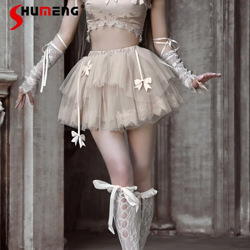 2023 Autumn And Winter New High Waist Mesh Bubble Skirt Outer Wear Crinoline A-line Christmas Harajuku Korean Style Skirts Women organza gift bags 100pcs transparent jewelry bag heart gift bag for christmas gift bags storage packaging drawstring mesh sachet