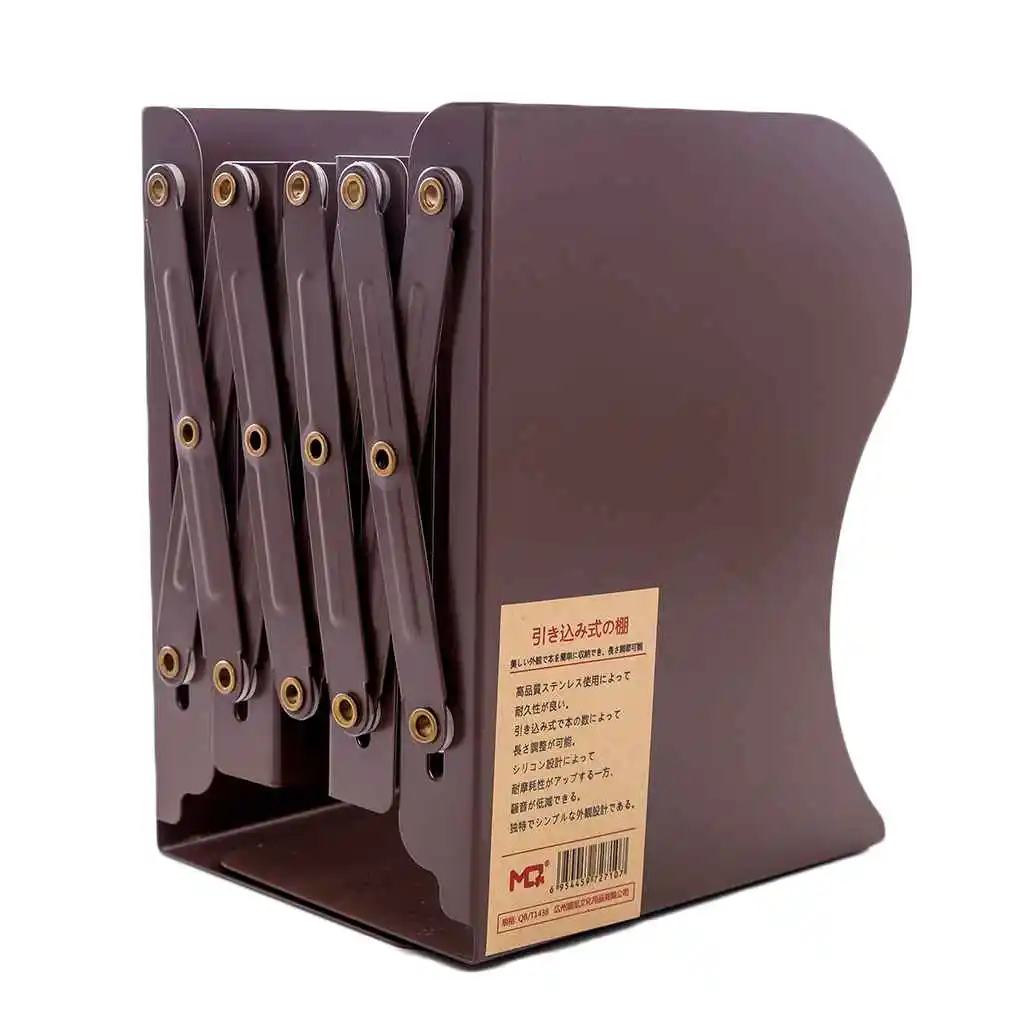 Retractable Book Holder Scalable Bookstands Metal Iron Bookshelf Telescopic Desktop Book Storage Rack