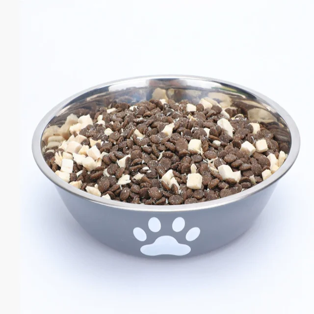 Large capacity stainless steel dog bowl anti-slip anti-rust dog water bowl pet feeder double-layer cat bowl suitable for puppies 5