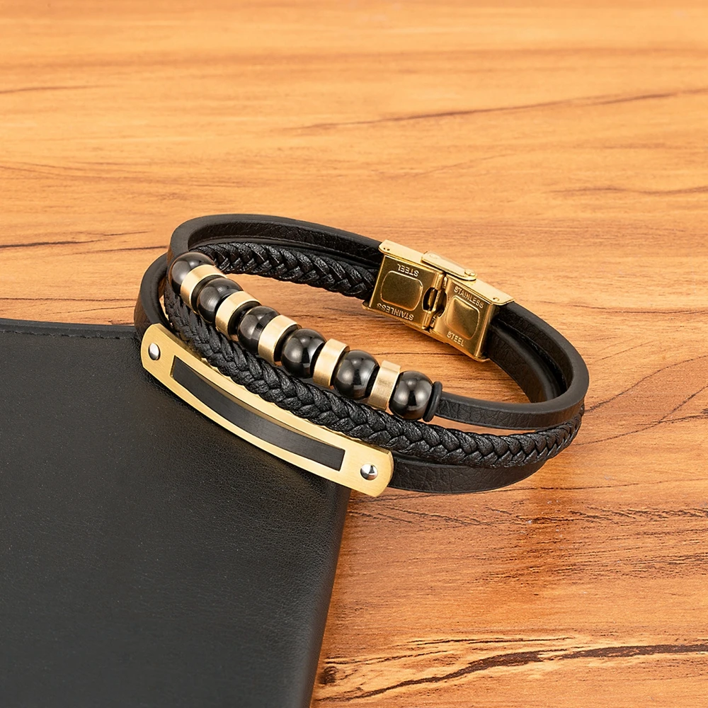 XQNI Charm Bracelet For Men leather bracelet leather magnetic bracelet leather bangle stainless steel bangle Stainless Steel Magnetic Clasp Braid Rope Leather Bracelets & Bangles Male Accessories Jewelry