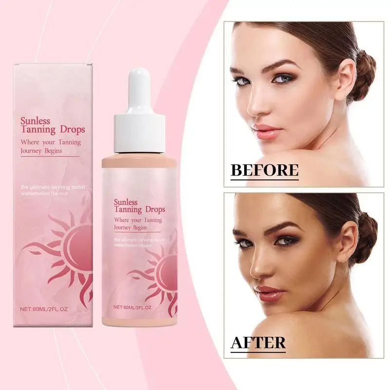 60ml Self Tanning Drops Enhance Skin care Liquid Bronzer Natural Tanner For Body Face Preventing Sunburn Sunless Tanning