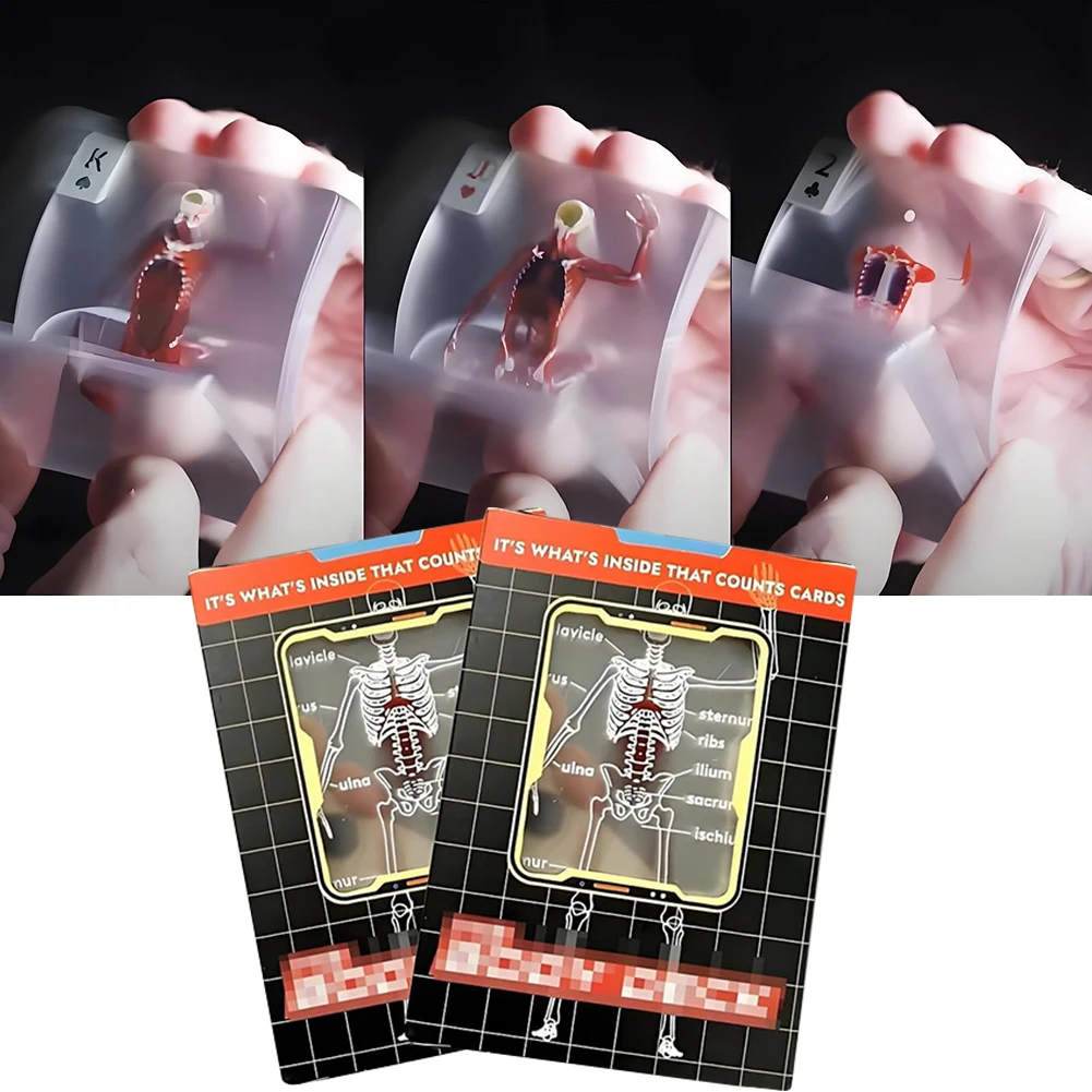 Mannequin The Body Deck Human Anatomy Playing Cards X-Ray Transparent Anatomy Poker Cards Skeleton Playing Cards 3D Image Cards