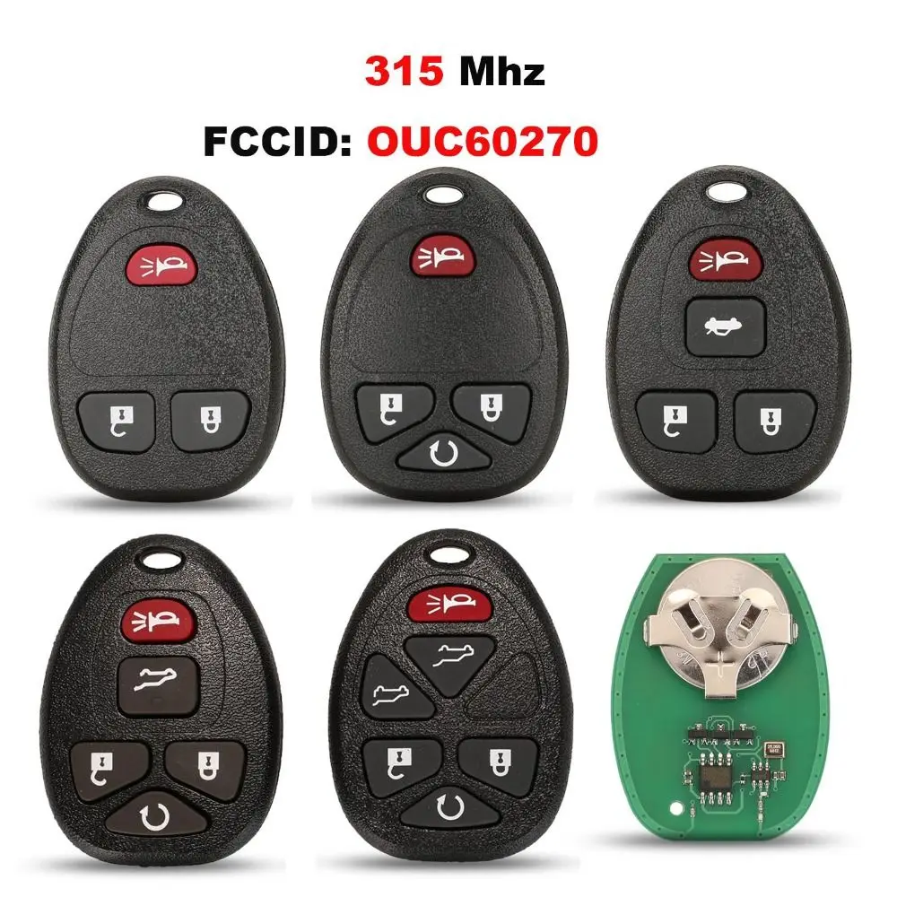 

3/4/5/6 Buttons Remote Car Key 315Mhz Keyless Entry Car Key OUC60270 Remote Control for Buick/Chevrolet/Cadillac/GMC/Saturn