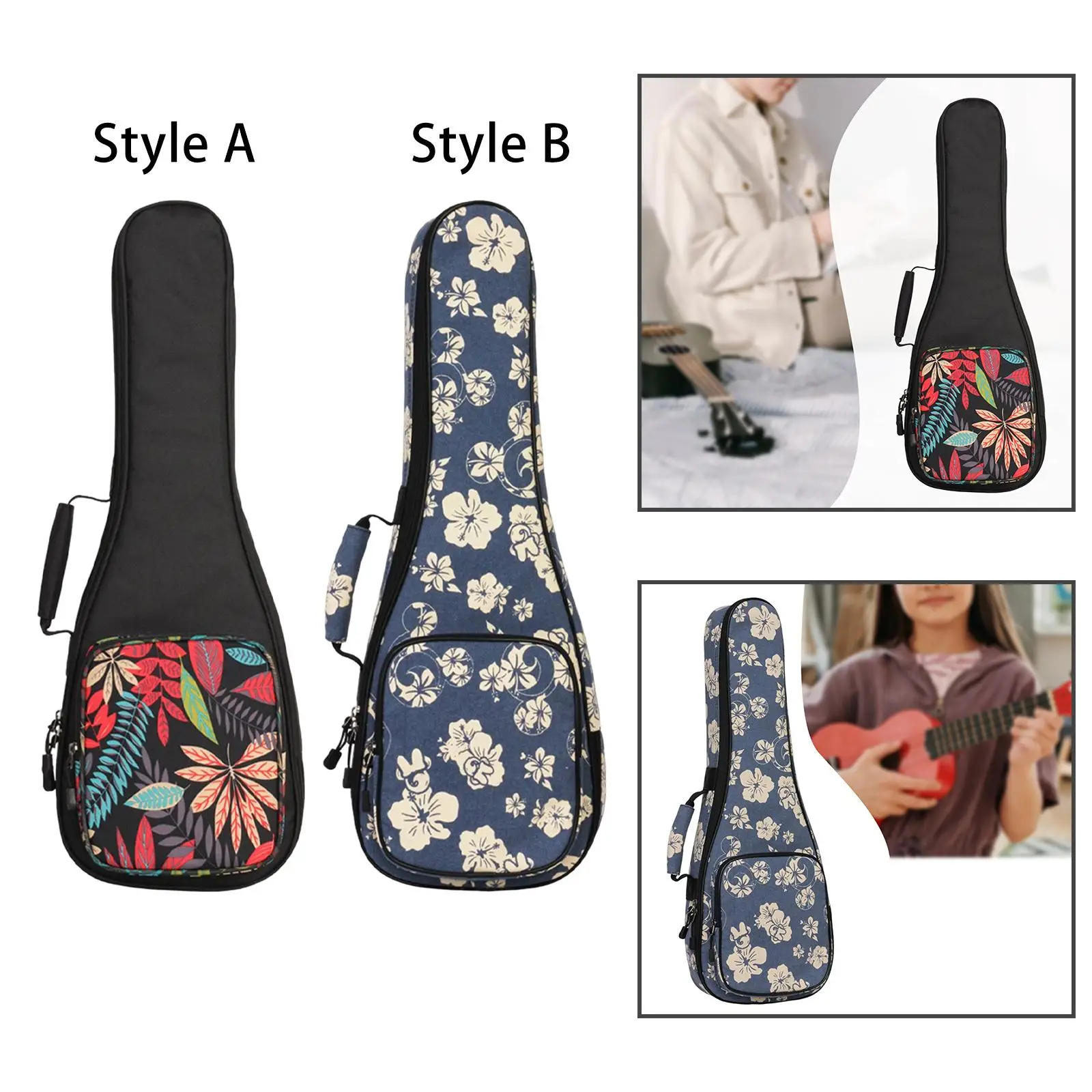 Ukulele Backpack with Pouch Adjustable Straps Portable for Accessories