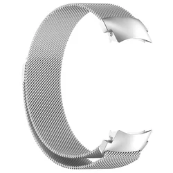 Magnetic Stainless Steel Milanese Loop Watch Strap Bracelet Accessory for Oneplus Watch 2 (Silver)