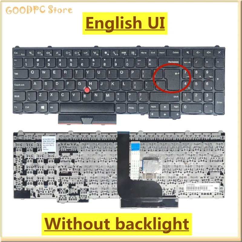 Laptop Shell For Lenovo Thinkpad P50 P70 P51 P71 P50 Notebook Keyboard English Us Ui With Backlight/Without Backlight For Lenovo