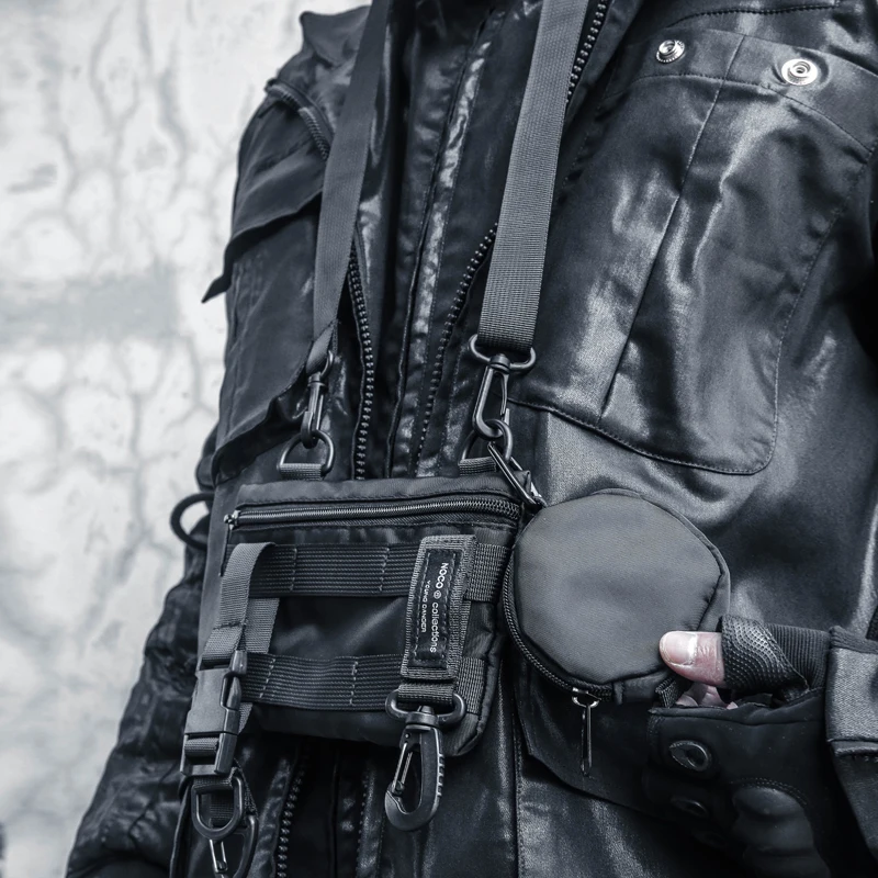 Men Messenger Bag Street Trendy Tactical Functional Shoulder Waterproof Bags Hip Hop Streetwear Oxford Bag 5