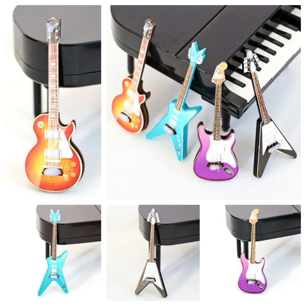 Pretend Play 1:6/1:12 Dollhouse Furniture Doll House Accessories Photographic Prop Simulation Electric Guitar Model