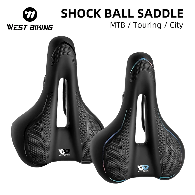 WEST BIKING MTB Comfortable Bike Saddle Shock Absorber Versatile