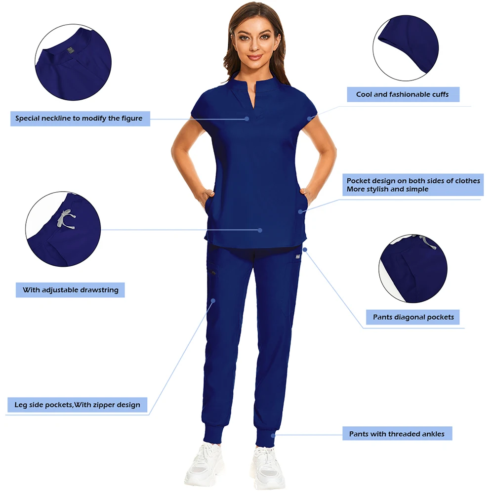 New Fashion Medical Uniforms Quality Hospital Women's Doctors Nurse Scrubs Surgical Set Medical Laboratory Clinical Uniform