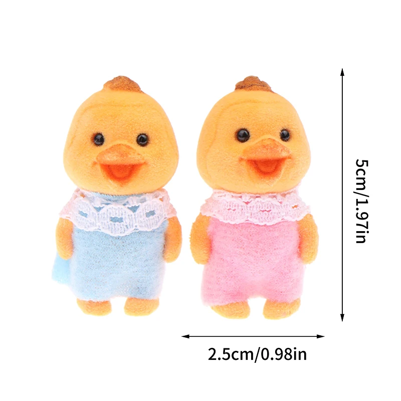 1Pairs Simulation Forest Animal Family Rabbit Cat Tiger Chick Figures Cartoon Ornament Doll Collectible Toys For Children Gifts 6