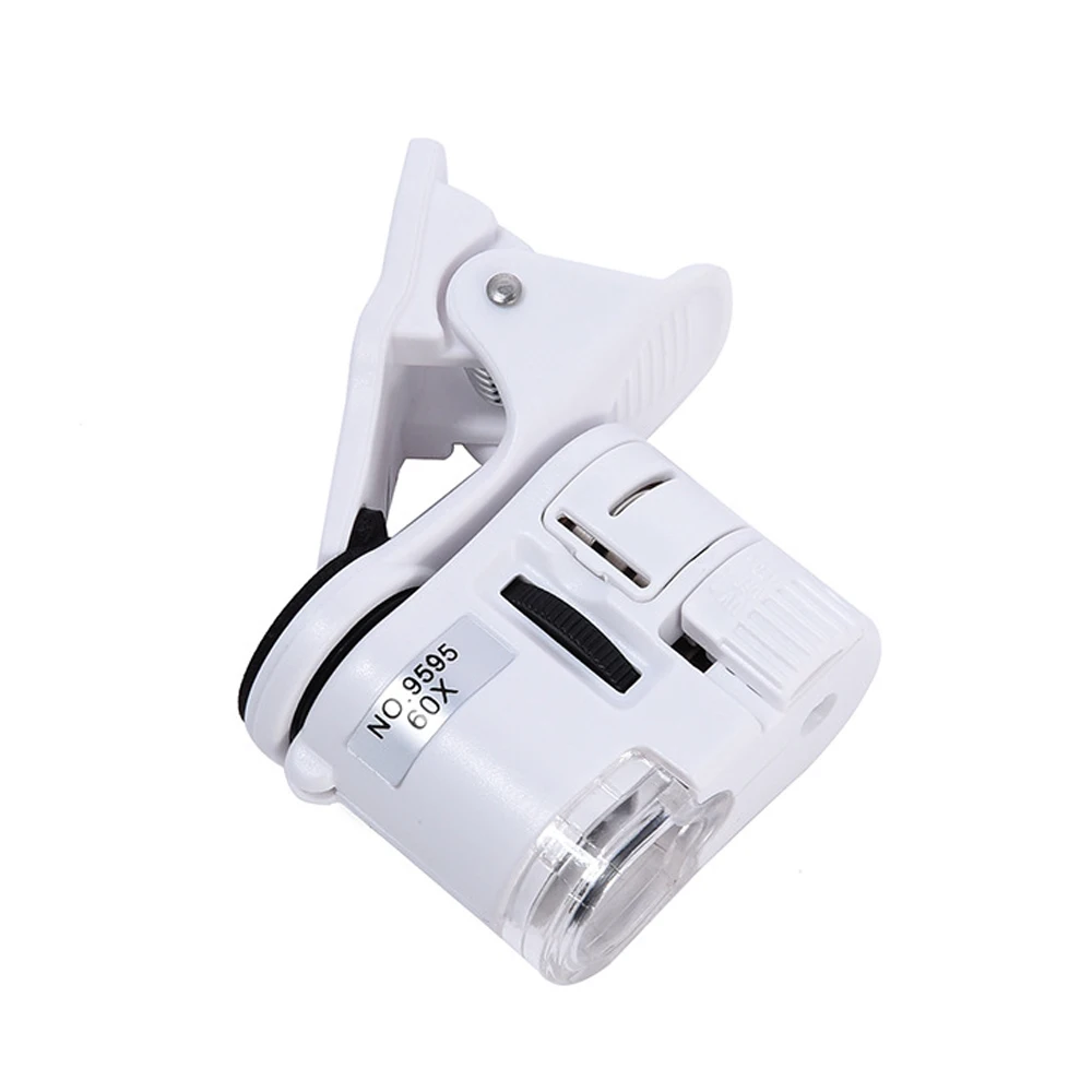 Microscope Universal Clip 60X LED Jewelry Magnifying Glass Focusing Adjusted Pocket Microscope with Cell Phone Clip UV Light with microscope arm stand,microscope objective lens,microscope glass slides,microscope lamp,soldering microscope,video microscope stand,microscope adapter,binocular microscope,microscope camera,phone clip for microscope