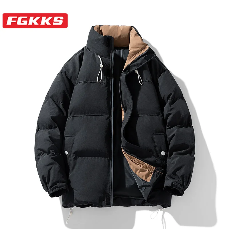 

FGKKS 2023 Outdoor Leisure Parker Cotton-Padded Men's Lamb Wool Pure Cotton Warm Coat High Quality Hot Parker Cotton-Padded Men