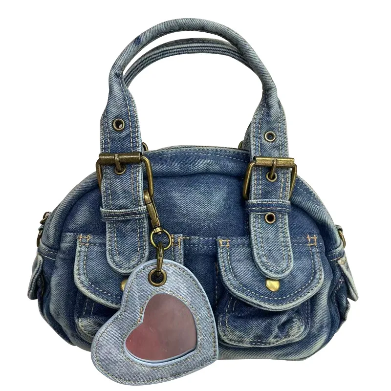 Women Handbags Satchel Top-handle Handbag Denim Shoulder Bag Dumpling Pack Give Gifts Shoulder Bags Phone Money Pack