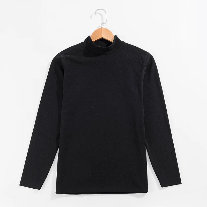

2023 new Winter Warm Half High Collar Fashion Thermal Underwear Men Mock Neck Basic T-shirt Blouse Pullover Long Sleeve Top