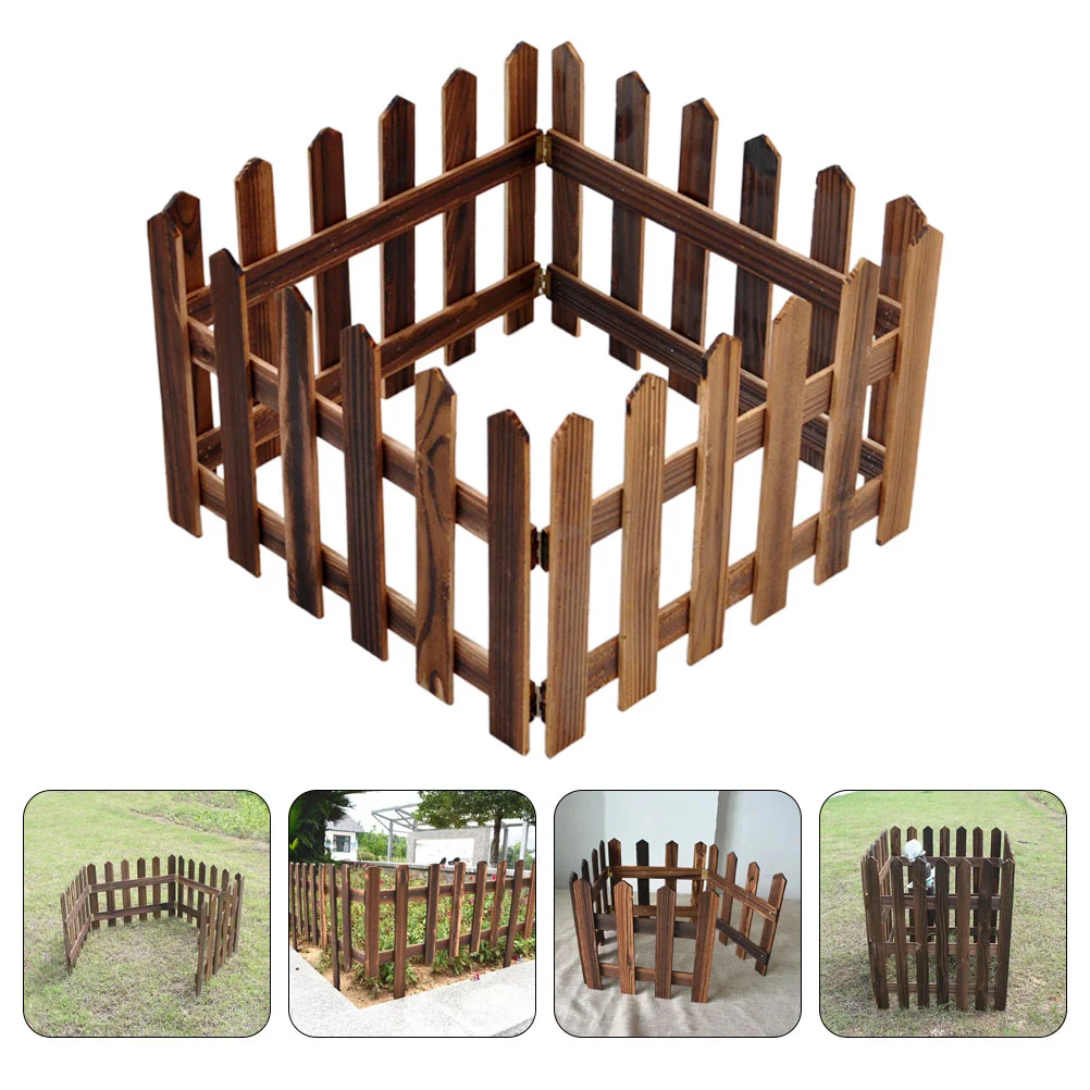 

DIY Wooden Decorative Outdoor Gardening Plants Pool Fence Flowerbeds Picket Landscaping Fence Flower Pool Fence