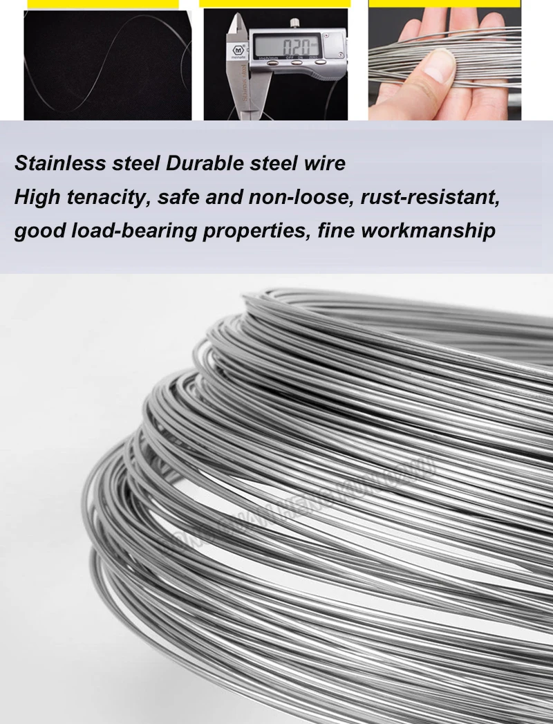 Stainless Steel Wire 304 Stainless Steel Wire Hard/Soft Wire 0.1mm-3mm Length 1m/5m/10m Single Strand Bundled Soft Iron Frame Steel