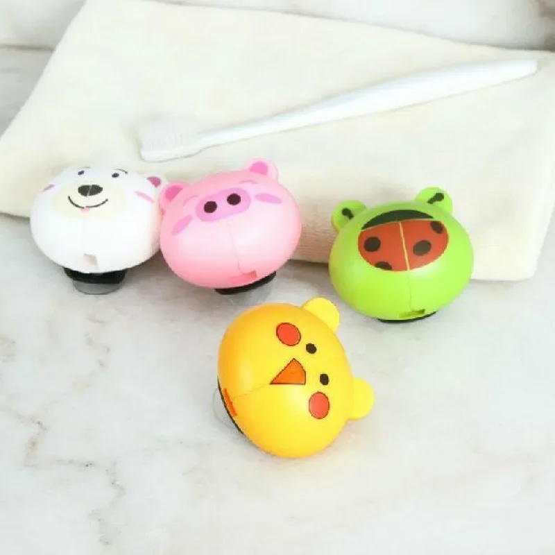 Toothbrush holder Cartoon Animal Toothbrush Holder Wall Mounted Antibacterial Tooth Brush Storage Rack Suction Cup Bathroom Organizer