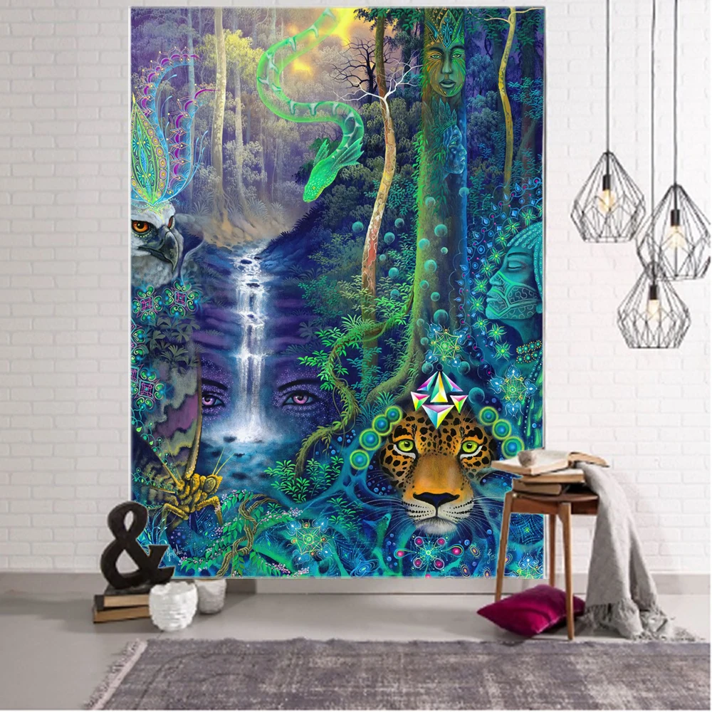 Fantasy Background Decorative Tapestry Datura Bohemian Hippie Wall Decorative Tapestry Home Background Decorative