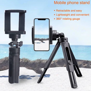 Mini treppiede portatile estensibile da tavolo per smartphone, supporto per cellulare, selfie stick, supporto per telefono per video live e selfie.