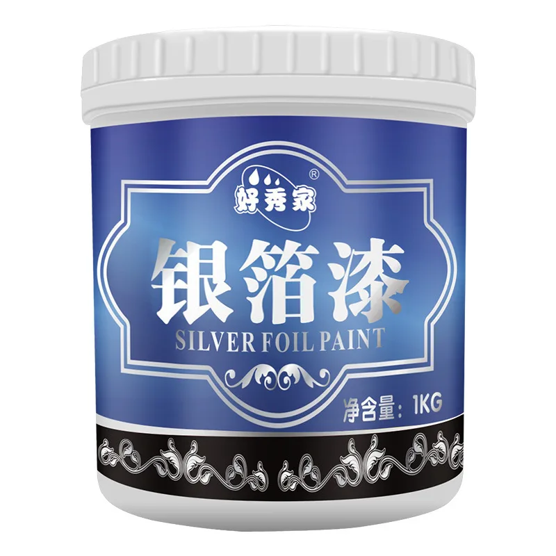 Water-based silver foil paint silver powder paint water-based metal anti-rust glitter art