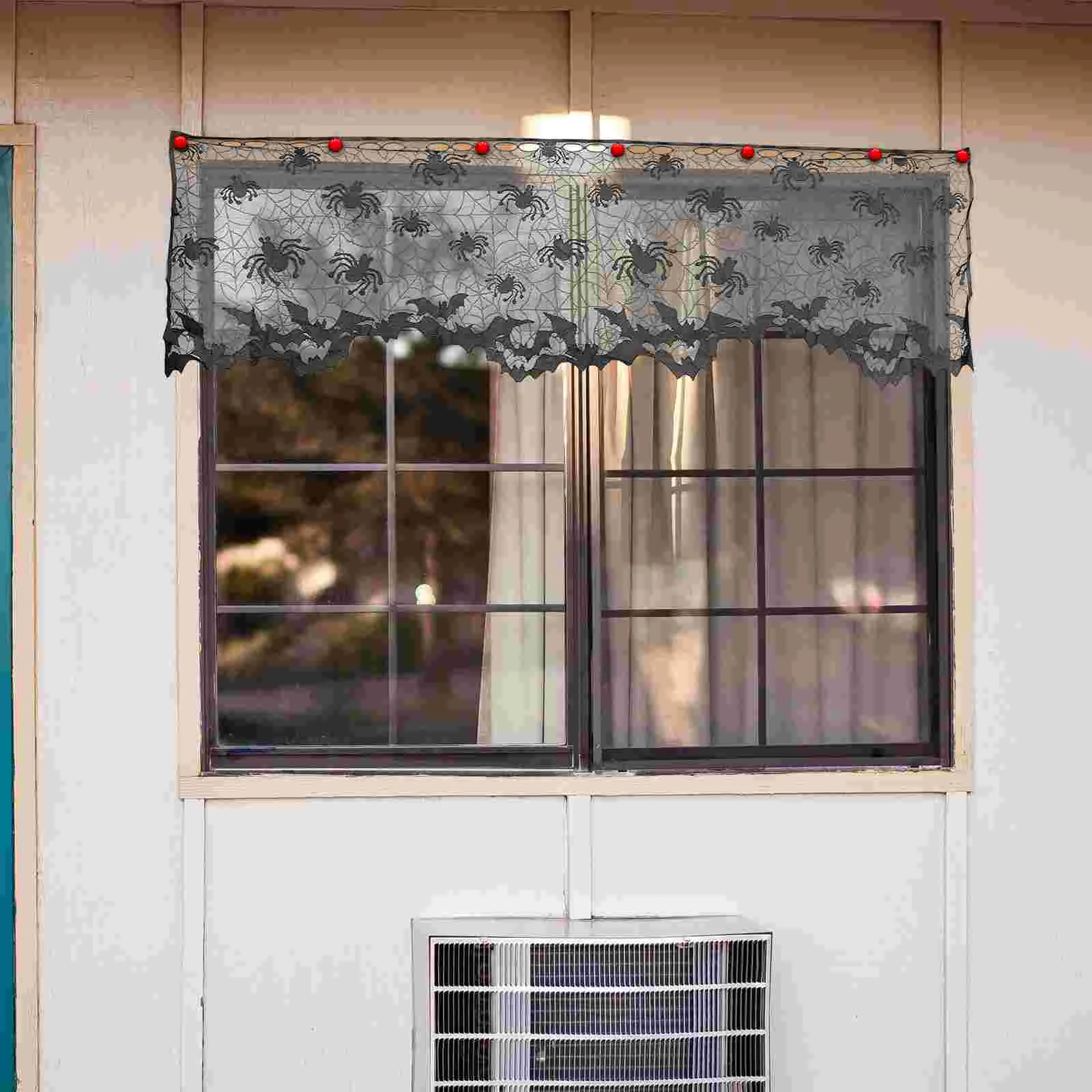 Foil Fringe Curtain Goth Clothes Fireplace Decor Mantelpiece Child Ghost Spider 3