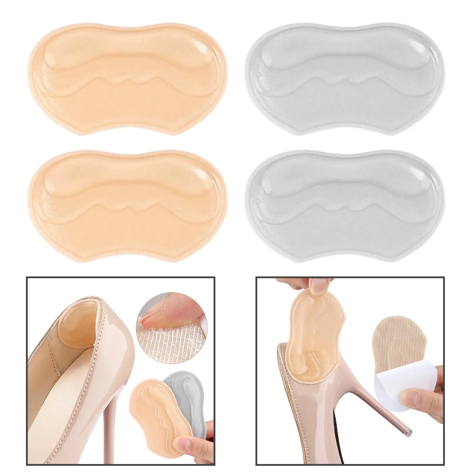Heel Pads Comfortable for Shoes Too Big Non Slip Anti Wear Breathable Heel Liners Protectors Cushion Inserts for Men Women