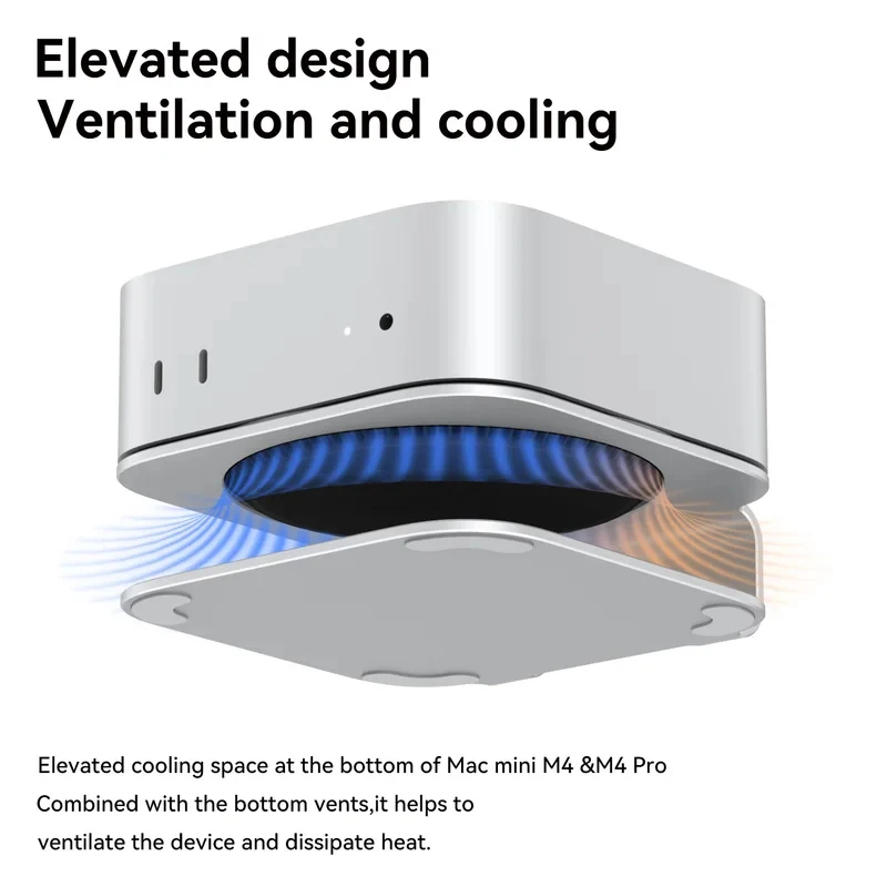 Mac mini M4/M4 Pro 2024용 데스크탑 스탠드, 알루미늄 합금 방열 브래킷, 마운트 도크 쿨링 홀더 액세서리