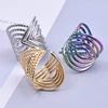 1/3Pcs Stainless Steel Geometric Hollow Wide Open Rings Trendy Exaggerated Finger Bijoux Anillos Jewelry 6