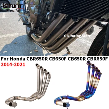 For Honda CB650F CB650R CBR650 CBR650F 2014-2022 Motorcycle Full Systems Exhaust Muffler Stainless steel Front Pipe Modified