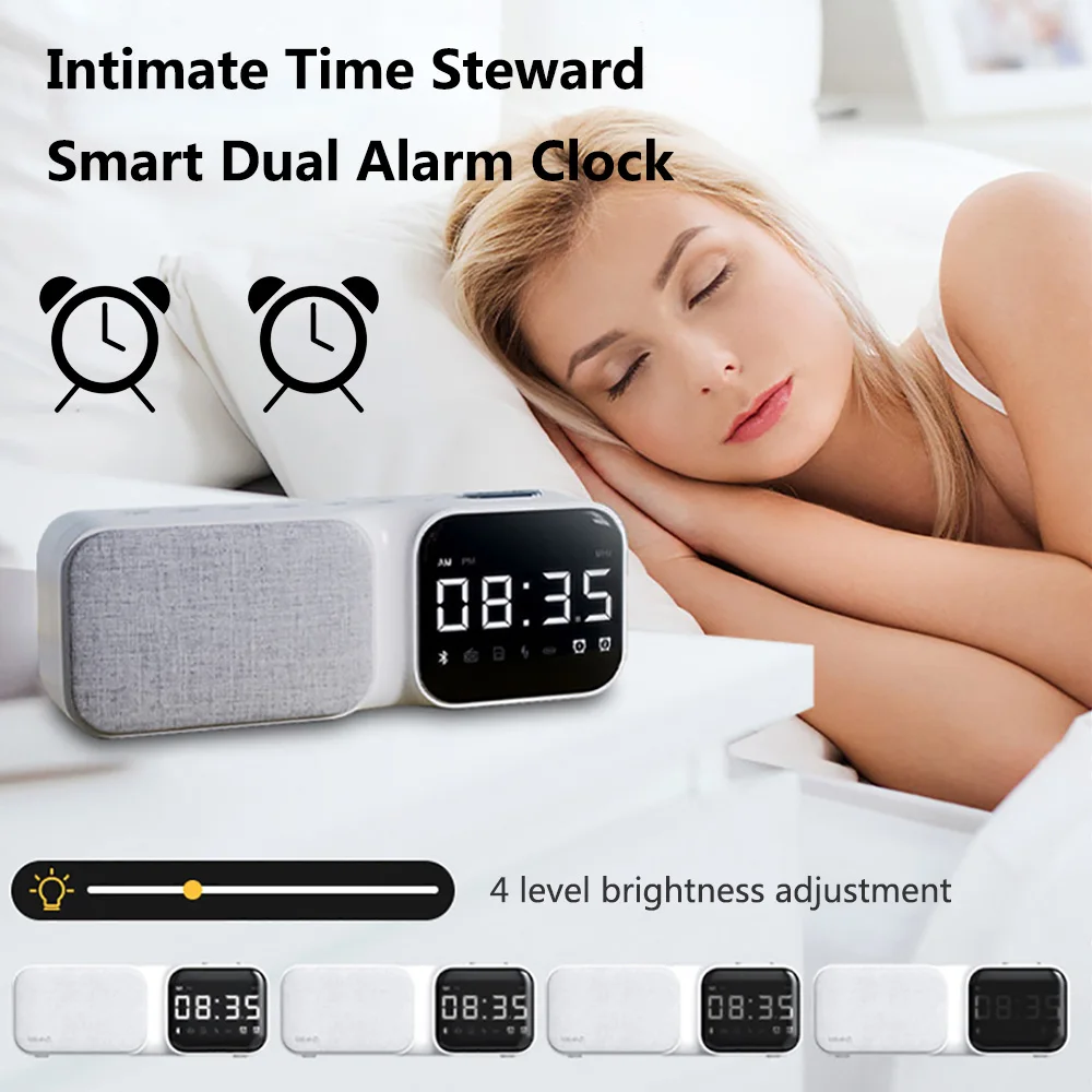 

Portable LED Clock Display Bluetooth Speaker Box Home Wireless Audio HiFi Stereo Desktop Subwoofer Soundbar Card U Disk Soundbox