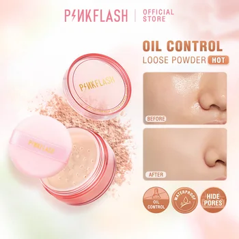 PINKFLASH 매트 루즈 파우더, 방수 오일 컨트롤, 매트 풀 커버리지, 페이스 메이크업 세팅, 피니시 파우더 화장품, 3 색