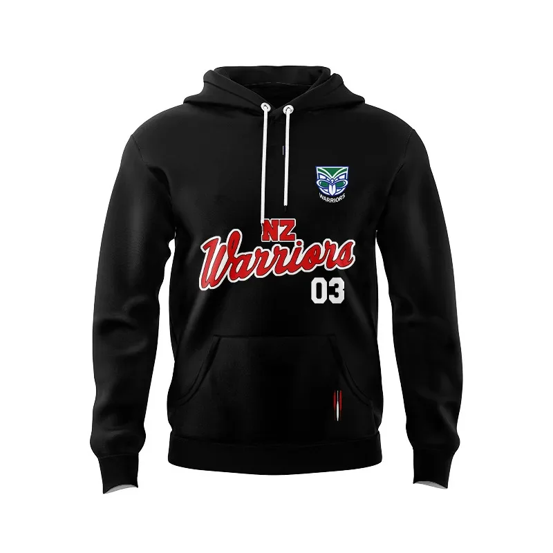 

2024 NEW ZEALAND WARRIORS JERSEY MENS HOME HOODIE RUGBY Training 03# Warm Up JERSEY Size: S--5XL