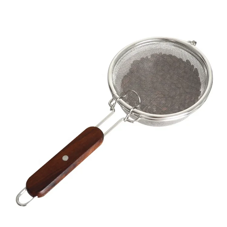 50-100g Coffee Tools Stainless Steel Coffee Roaster Wire Mesh with Wood Handle Coffee Bean Roaster Net CBN-001